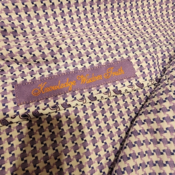 Robert Graham Purple Houndstooth Long Sleeve Button Up Men's Size 2XL - Picture 6 of 8